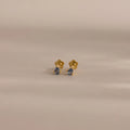 Teardrop Aquamarine Flatback Studs Silver 18K Gold Plated