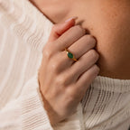 Oval Cut Jade Signet Ring Silver 18K Gold Plated
