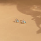 Dainty Opal Teardrop Studs Silver 18K Gold Plated
