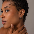 Tiger's Eye Dome Drop Earrings Silver 18K Gold Plated
