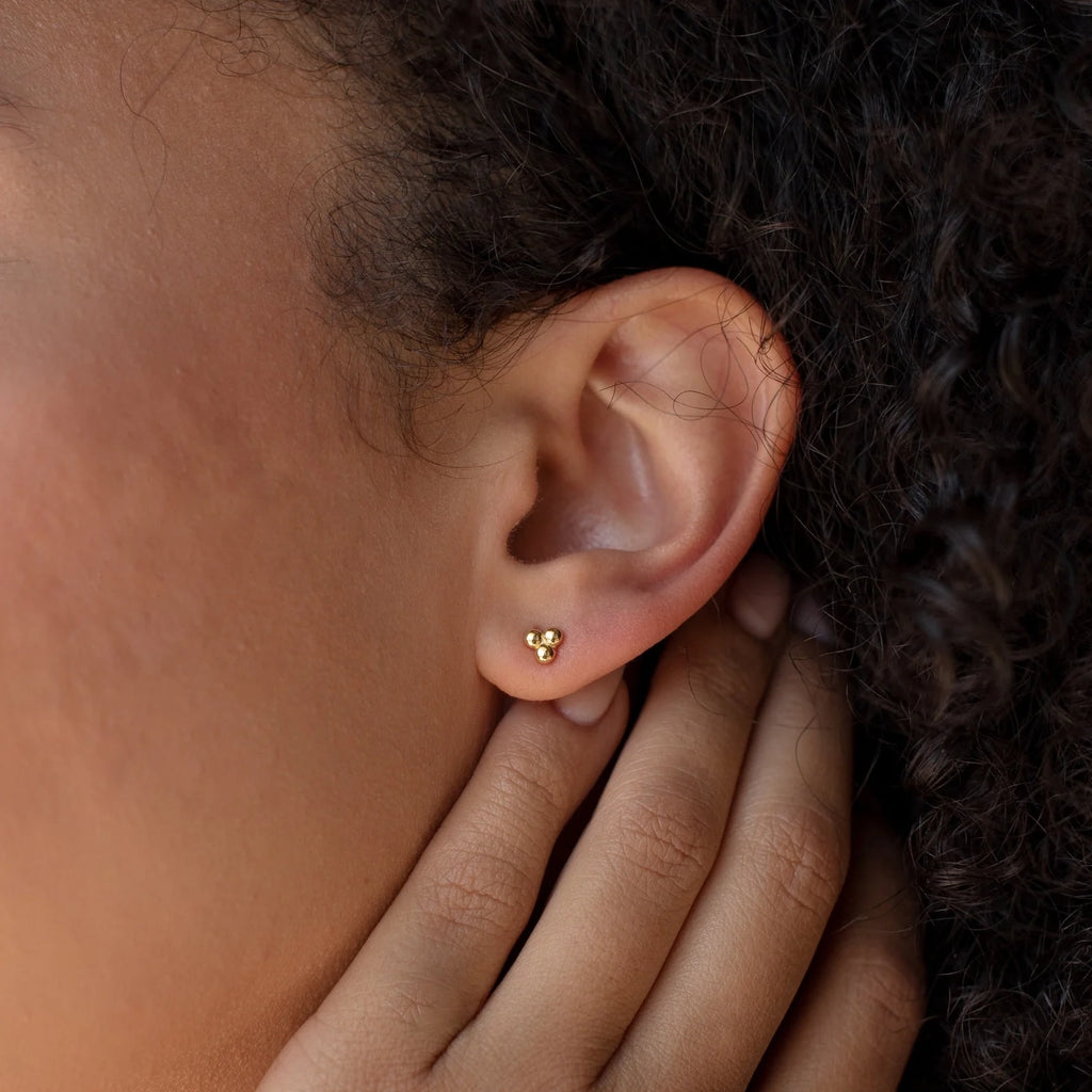 Trio Sphere Studs Silver 18K Gold Plated