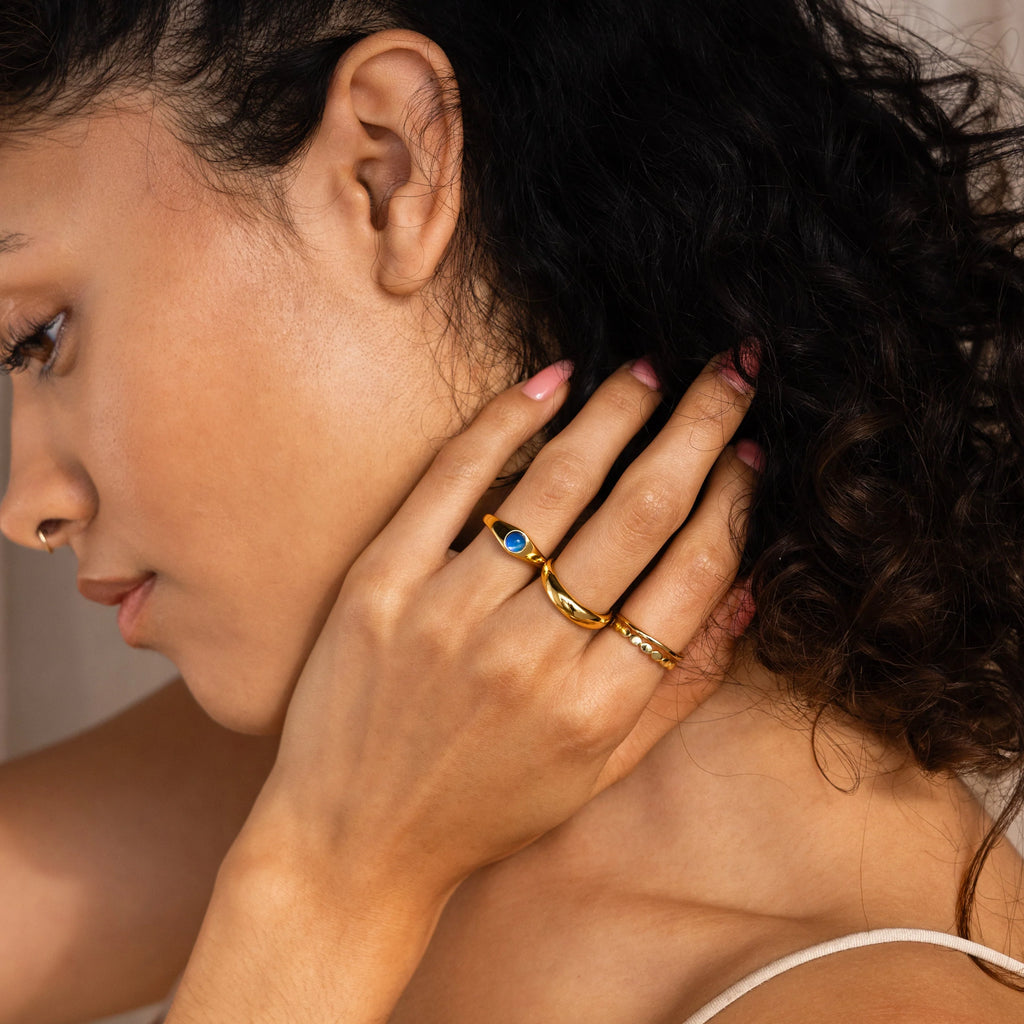 Mini Mood Ring Silver 18K Gold Plated