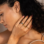 Mini Mood Ring Silver 18K Gold Plated