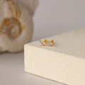 Butterfly Alexandrite Flat Back Studs Silver 18K Gold Plated