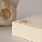 Butterfly Alexandrite Flat Back Studs Silver 18K Gold Plated