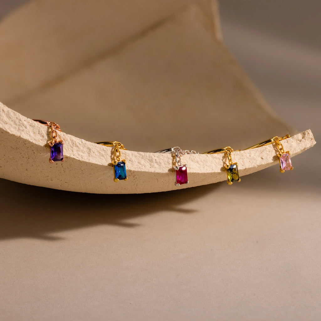 Opal Drop Chain Ring Silver 18K Gold Plated