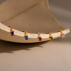 Opal Drop Chain Ring Silver 18K Gold Plated