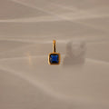 Sapphire Square Bezel Charm Silver 18K Gold Plated