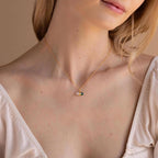Malachite & Moonstone Necklace Silver 18K Gold Plated