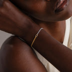Mixed Metal Knot Bracelet in Silver 18K Gold Plated