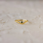 Emerald Drop Curve Ring Silver 18K Gold Plated