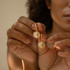 Pia Pearl Coin Hoops Silver 18K Gold Plated