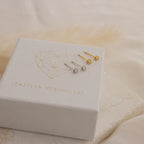 Diamond Minimalist Studs Silver 18K Gold Plated