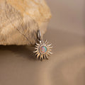Opal Sun Charm Silver 18K Gold Plated