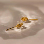 Beaded Herkimer Studs Silver 18K Gold Plated