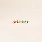 Raindrop Garnet Studs Silver 18K Gold Plated