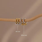Mixed Metal Pave Hoops in Silver  Silver 18K Gold Plated