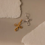 Diamond Infinity Cross Charm Silver 18K Gold Plated