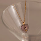 Heart-Marquise Cut Alexandrite Crystal Necklace Silver 18K Gold Plated