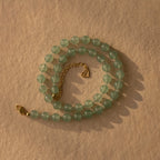 Aventurine Choker Necklace Silver 18K Gold Plated