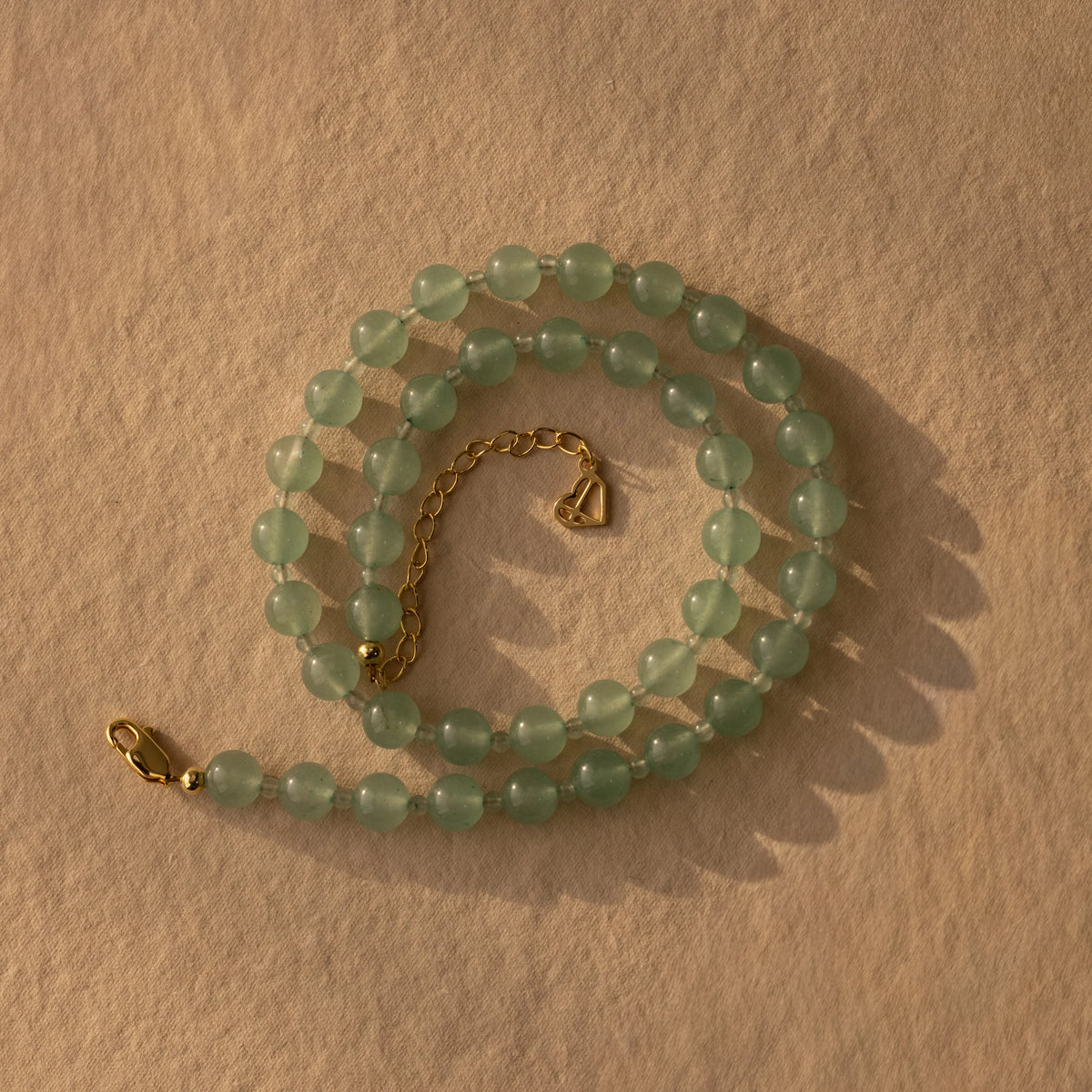 Aventurine Choker Necklace Silver 18K Gold Plated