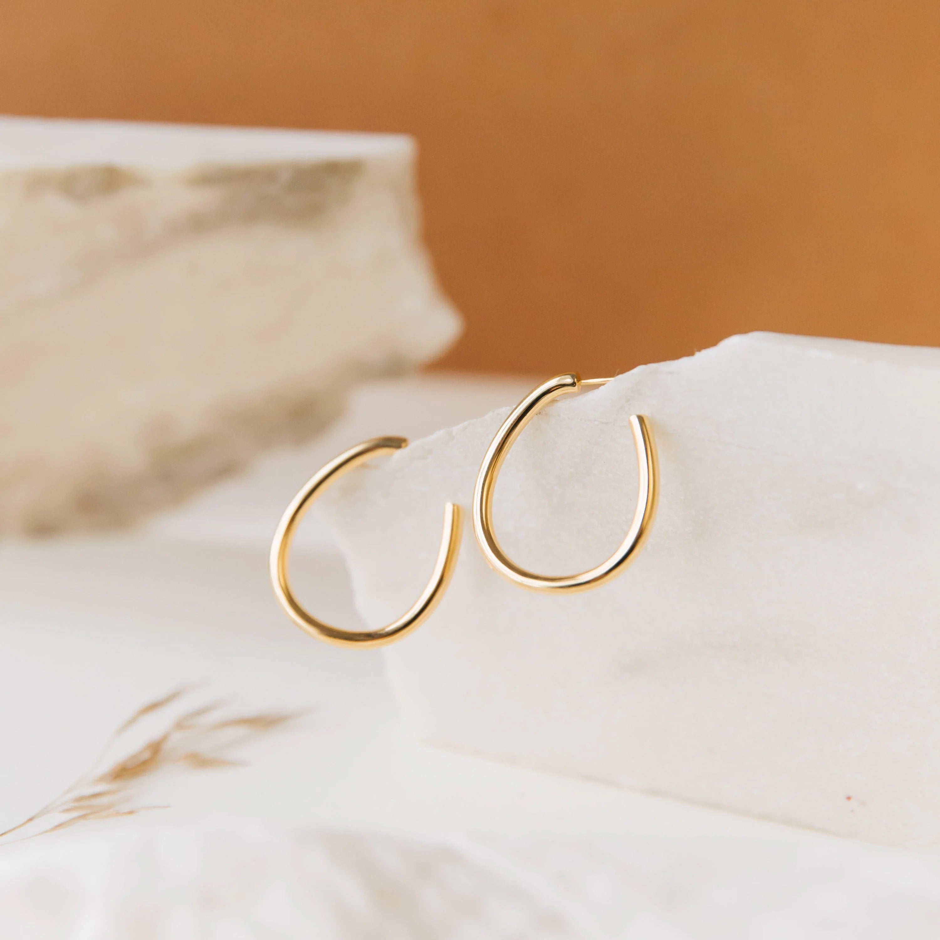 Anine Oval Hoops Silver 18K Gold Plated
