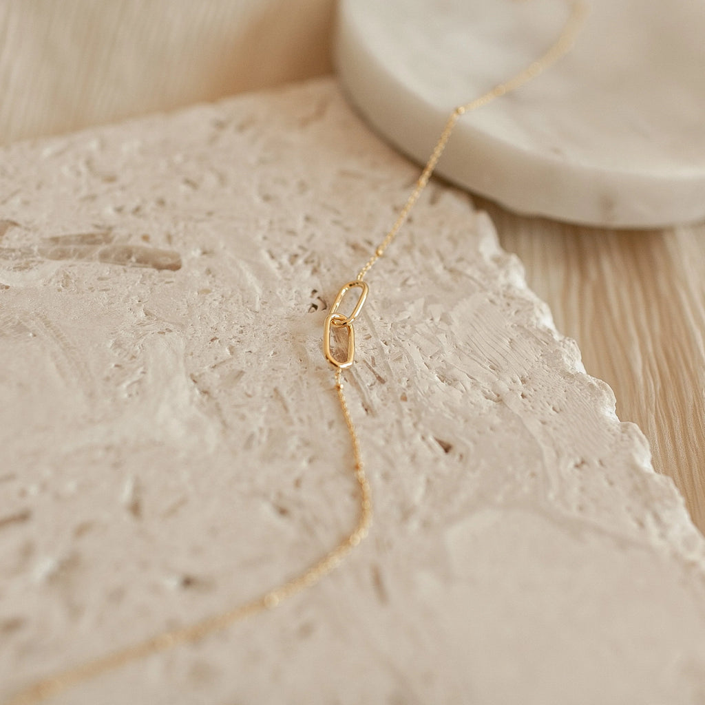 Linked Pendant Necklace Silver 18K Gold Plated