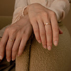 Baguette Diamond Ring Silver 18K Gold Plated