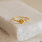Eden Sun Ring Silver 18K Gold Plated