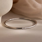 Skinny Diamond Bangle Silver 18K Gold Plated
