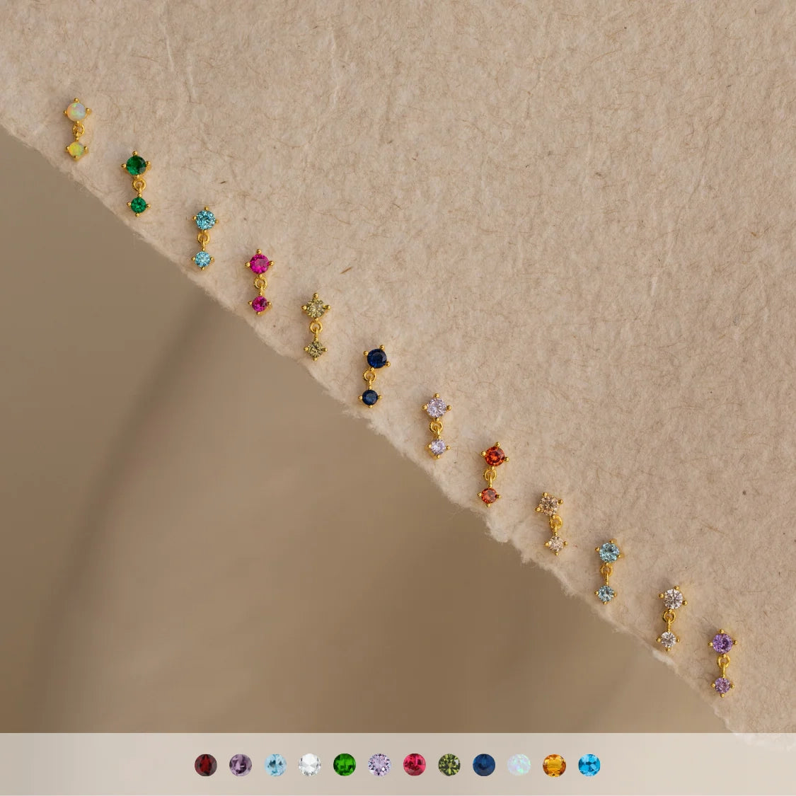 Dainty Birthstone Drop Earrings