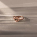 North Star Zircon Signet Ring Silver 18K Gold Plated