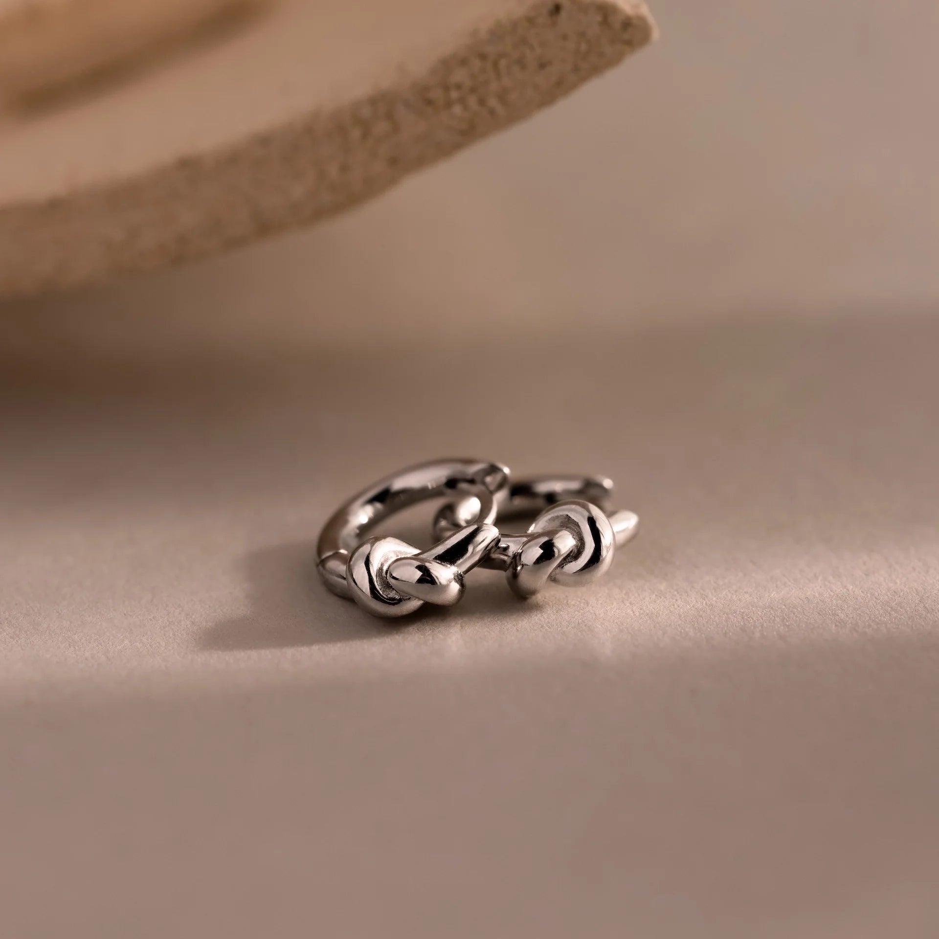 Love Knot Huggies Silver 18K Gold Plated