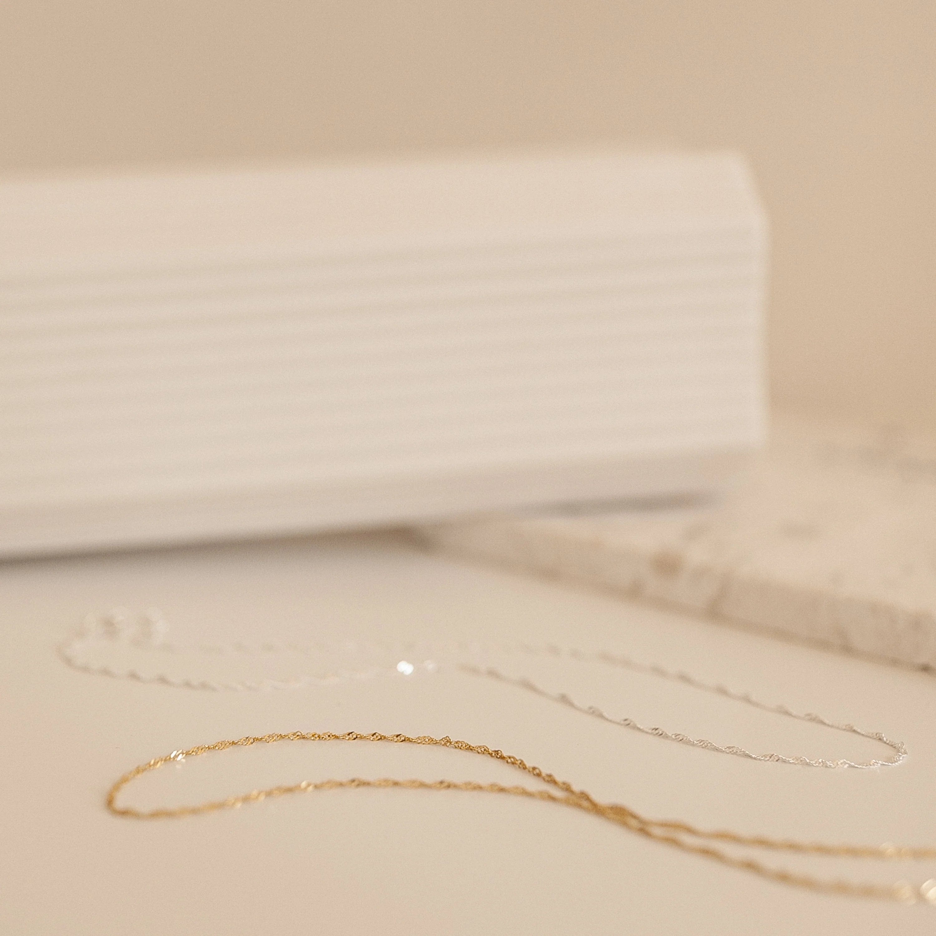 Singapore Twist Necklace Silver 18K Gold Plated