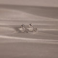 Tiny Bow Flat Back Studs  Silver 18K Gold Plated