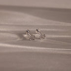 Tiny Bow Flat Back Studs  Silver 18K Gold Plated