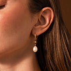 Diamonds North Star Pearl Hoops Silver 18K Gold Plated