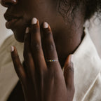 Tiny Triple Birthstone Ring Silver 18K Gold Plated