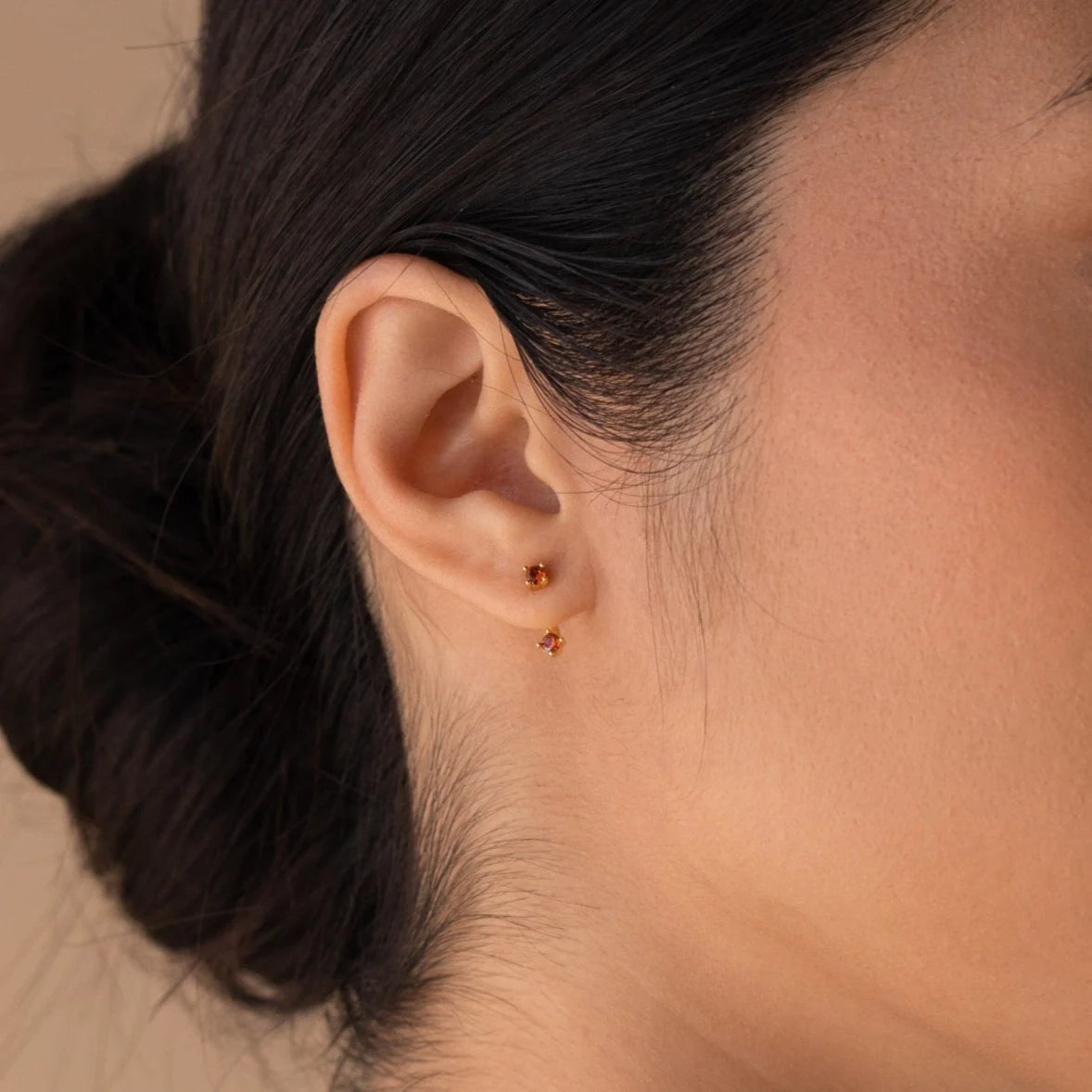 Ruby Ear Jackets Silver 18K Gold Plated