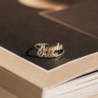 London Duo Name Ring Silver 18K Gold Plated
