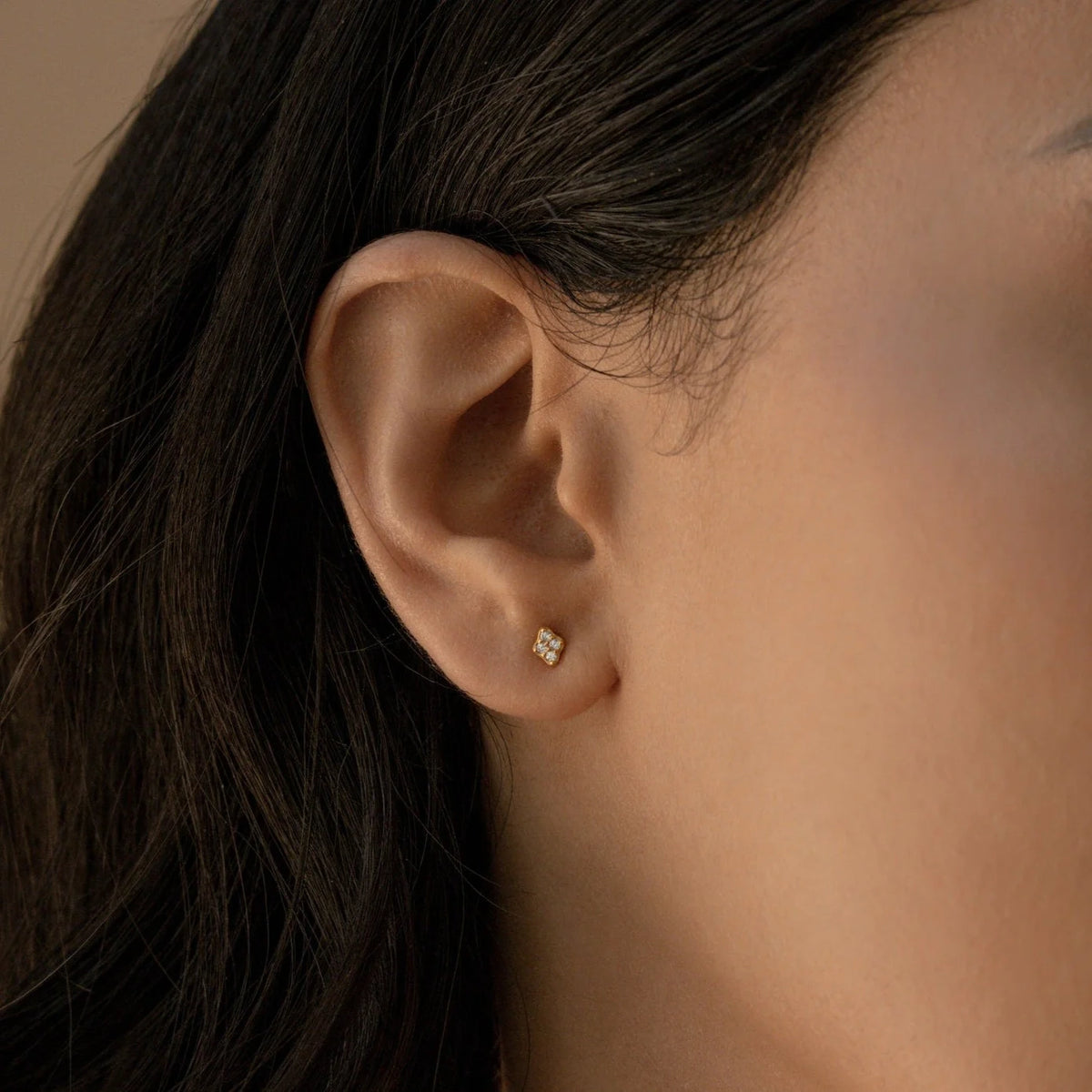 Geometric Diamond Studs Silver 18K Gold Plated