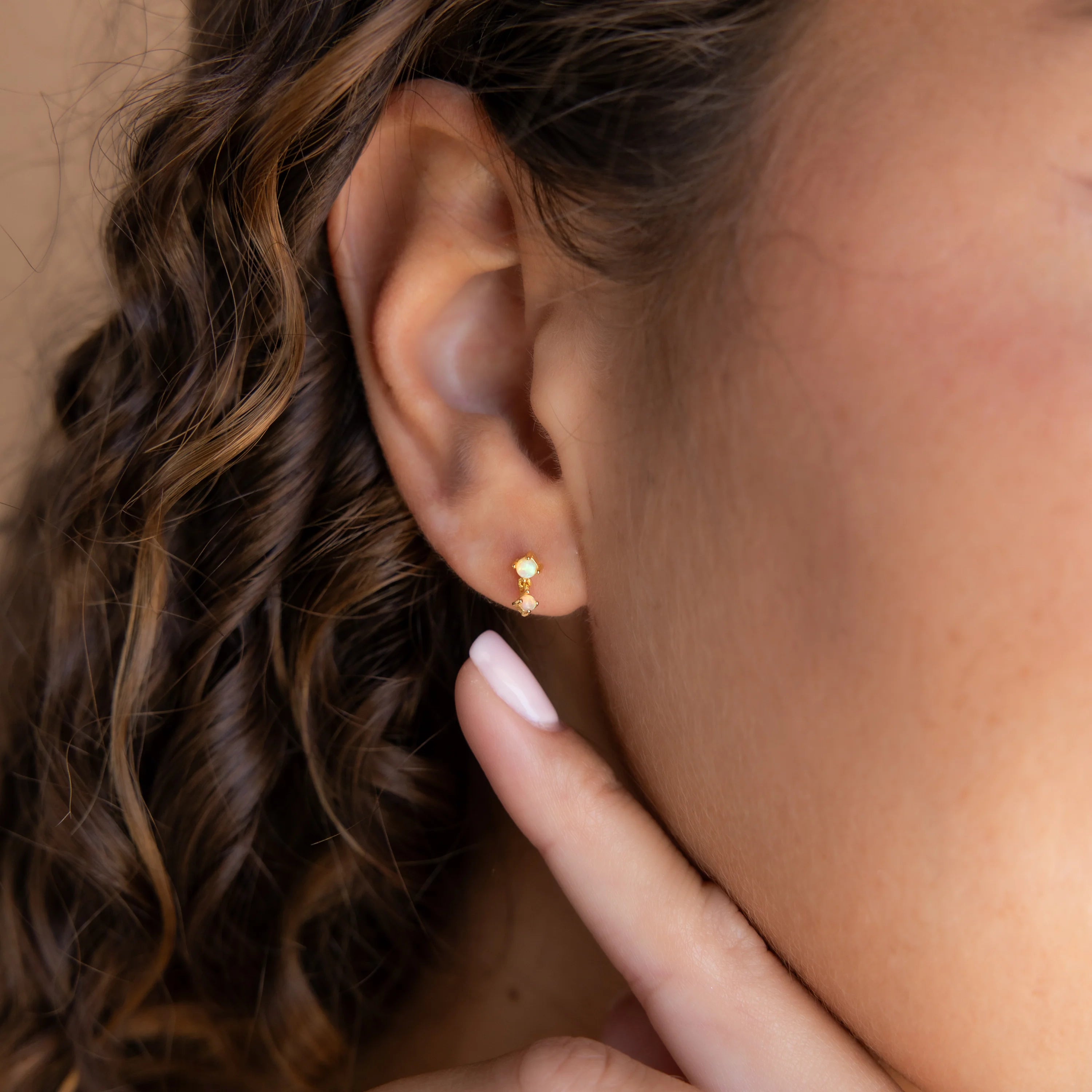 Topaz Drop Studs Silver 18K Gold Plated