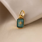 North Star Blue Zircon Charm Silver 18K Gold Plated