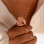 Heart Birthstone Necklace Silver 18K Gold Plated