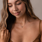 Multiple Teardrop Birthstone Necklace Silver 18K Gold Plated
