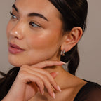 Duo Pave Dome Studs Silver 18K Gold Plated