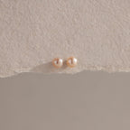 Pink Pearl Studs Silver 18K Gold Plated