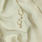 Margot Pearl Hoops Silver 18K Gold Plated