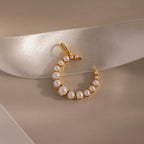 Pearl Moon Charm  Silver 18K Gold Plated