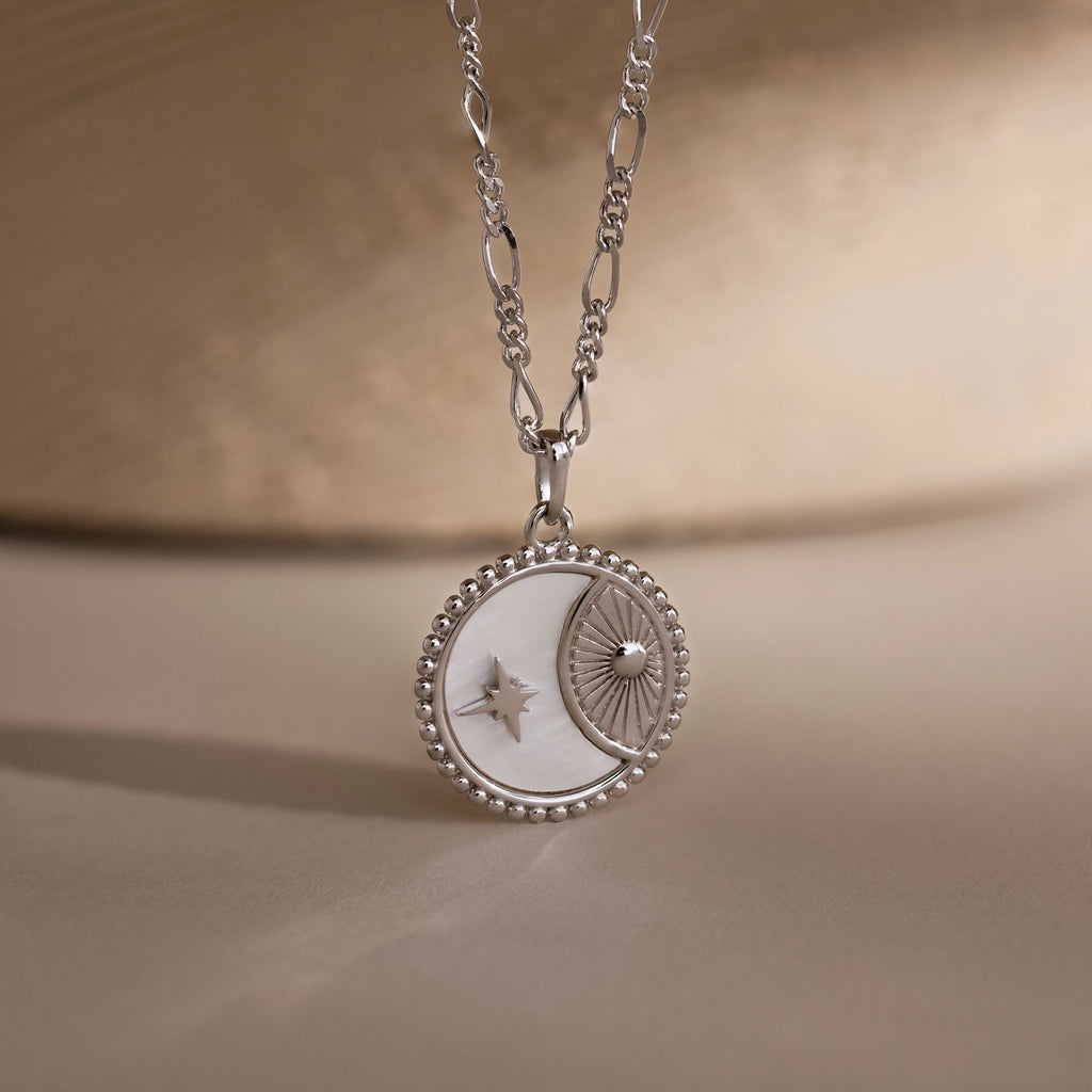 Gabi Coin Necklace Silver 18K Gold Plated